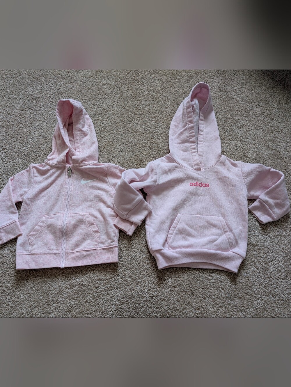 Adidas And Nike Kids Pink Hoodie - Soft Lightweight Pullover